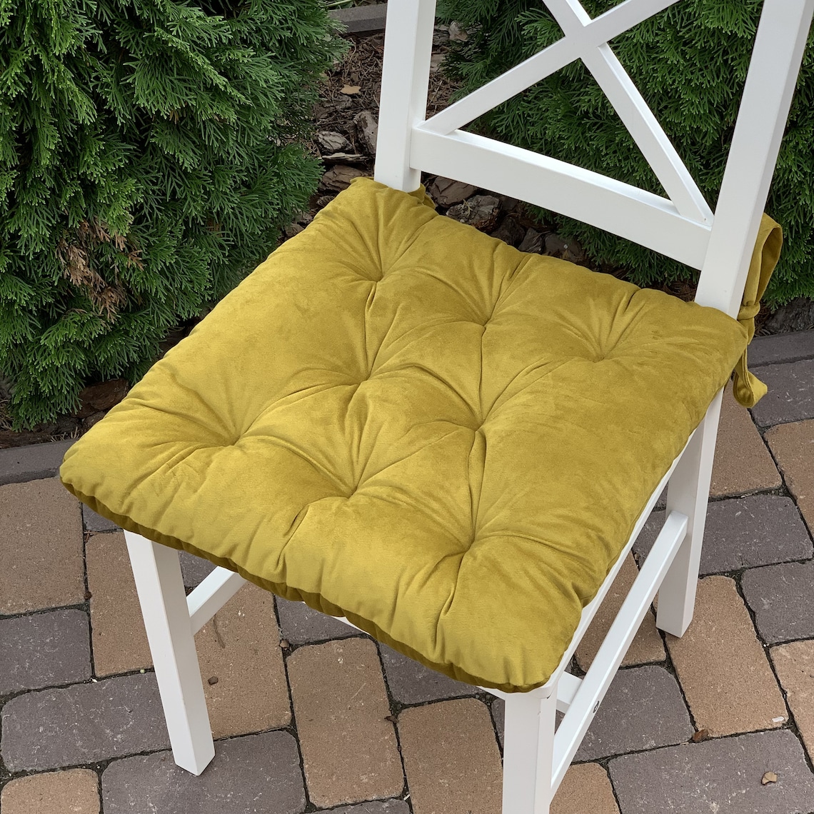 Custom Chair Cushion With Ties /velvet Chair Pad/ Top Quality/ Etsy