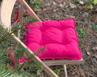 Coussins de chaise avec attaches/Couleur rose/Coussin d'assise de chaise/Coussins faits à la main pour chaises/Coussin carré/Décoration intérieure/Coussins pour la maison/Coussins de bistrot