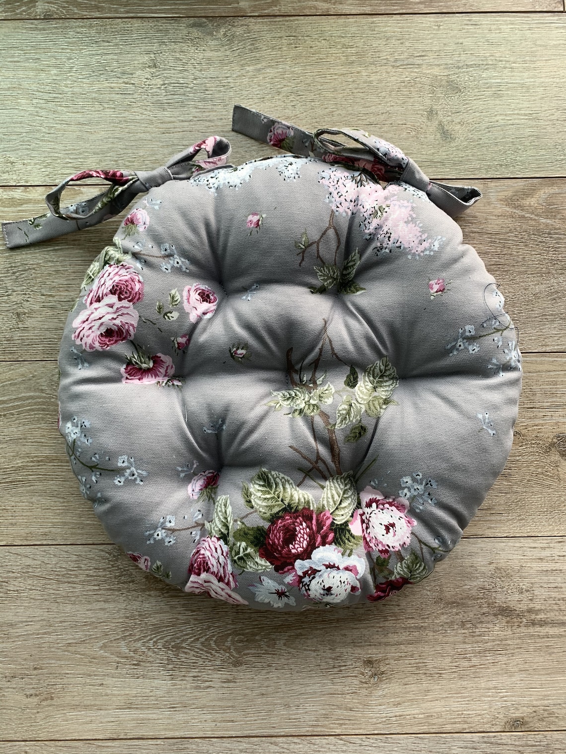 Quilted Chair Cushions / Seat Cushions With Flowers Print / Etsy