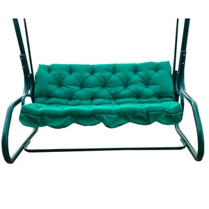 Long Replacement Cushion For Garden Swing / Water-Repellent cushion for swing with backrest outdoor/ 2-3 seater/ Swing cushion with ties