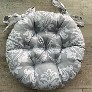 Сhair cushions with ties / Seat cushions with flowers print / Chair pads with ties / Round Chair Cushions / Outdoor Chair Cushions