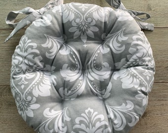 Сhair cushions with ties / Seat cushions with flowers print / Chair pads with ties / Round Chair Cushions / Outdoor Chair Cushions