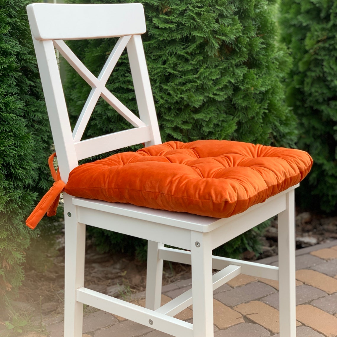 Custom Chair Cushion With Ties /velvet Chair Pad/ Top Quality/ Etsy