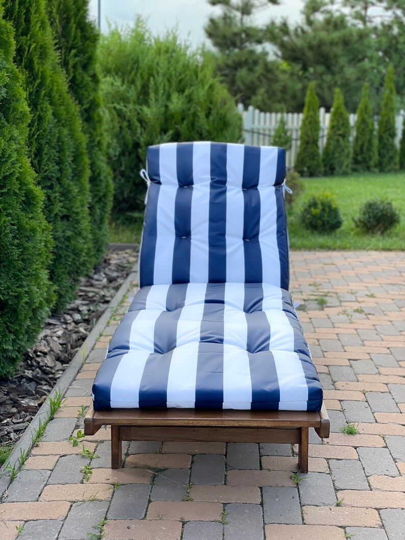 WATERPROOF Blue Long Chaise Lounge Cushion/ Pool Pad for Sun Etsy