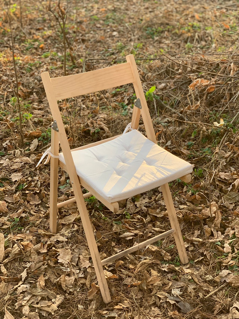 Coussin de chaise en lin carré / Coussins de chaise en mousse de lin / Coussin de siège blanc avec attaches / Coussins carrés / Coussins daccueil / Coussinets de chaise en lin image 3