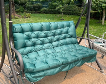 Water-repellent cushion for porch/ cushion with backrest soft big outdoor / Swing cushion with ties / Cushion for garden Swing/ Bench seat