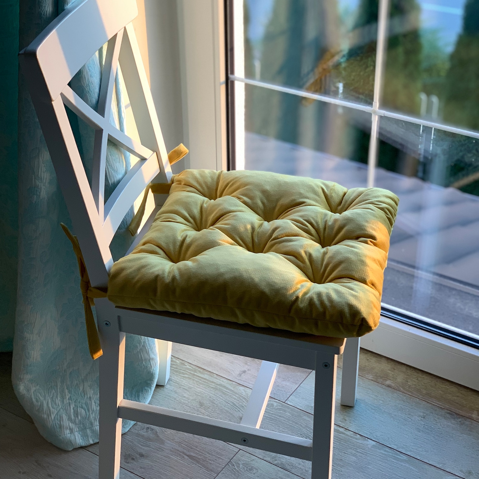 Velvet Chair Cushions/ Custom Chair Pad/ Orange Yellow Chair Etsy