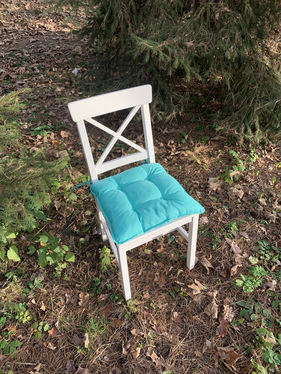Teal chair cushions with ties new arrivals