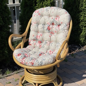 Rattan chair cushion / Cotton chair pad/ Waterproof / Rocking Chair Cushion / Chair cushion with ties/ Ottoman pillow / custom order