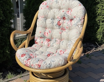 Cuscino per sedia in rattan / Cuscino per sedia in cotone / Impermeabile / Cuscino per sedia a dondolo / Cuscino per sedia con lacci / Cuscino ottomano / ordine personalizzato