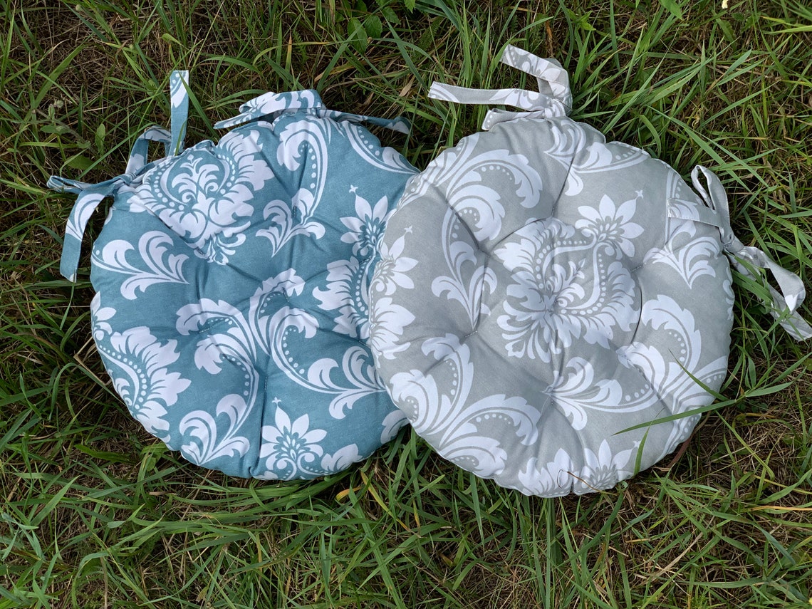 Quilted Chair Cushions / Seat Cushions With Flowers Print / Etsy