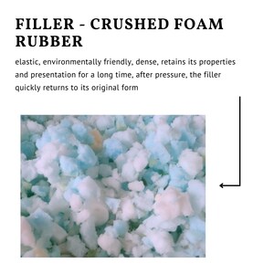 Peut inclure: Gros plan sur un tas de mousse de caoutchouc &eacute;cras&eacute;e blanche et bleu clair. La mousse est douce et semble &ecirc;tre respectueuse de l'environnement.