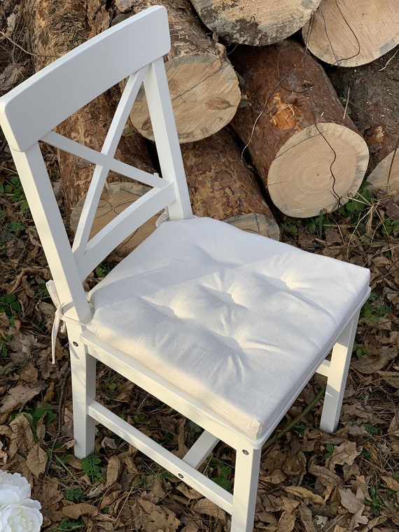 Velvet chair cushion with ties, rust chair pad, square velour seat