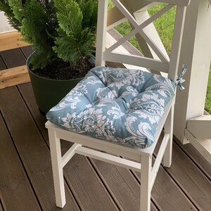 Navy blue chair pads with cheap ties
