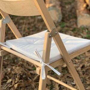 Coussin de chaise en lin carré / Coussins de chaise en mousse de lin / Coussin de siège blanc avec attaches / Coussins carrés / Coussins daccueil / Coussinets de chaise en lin image 6