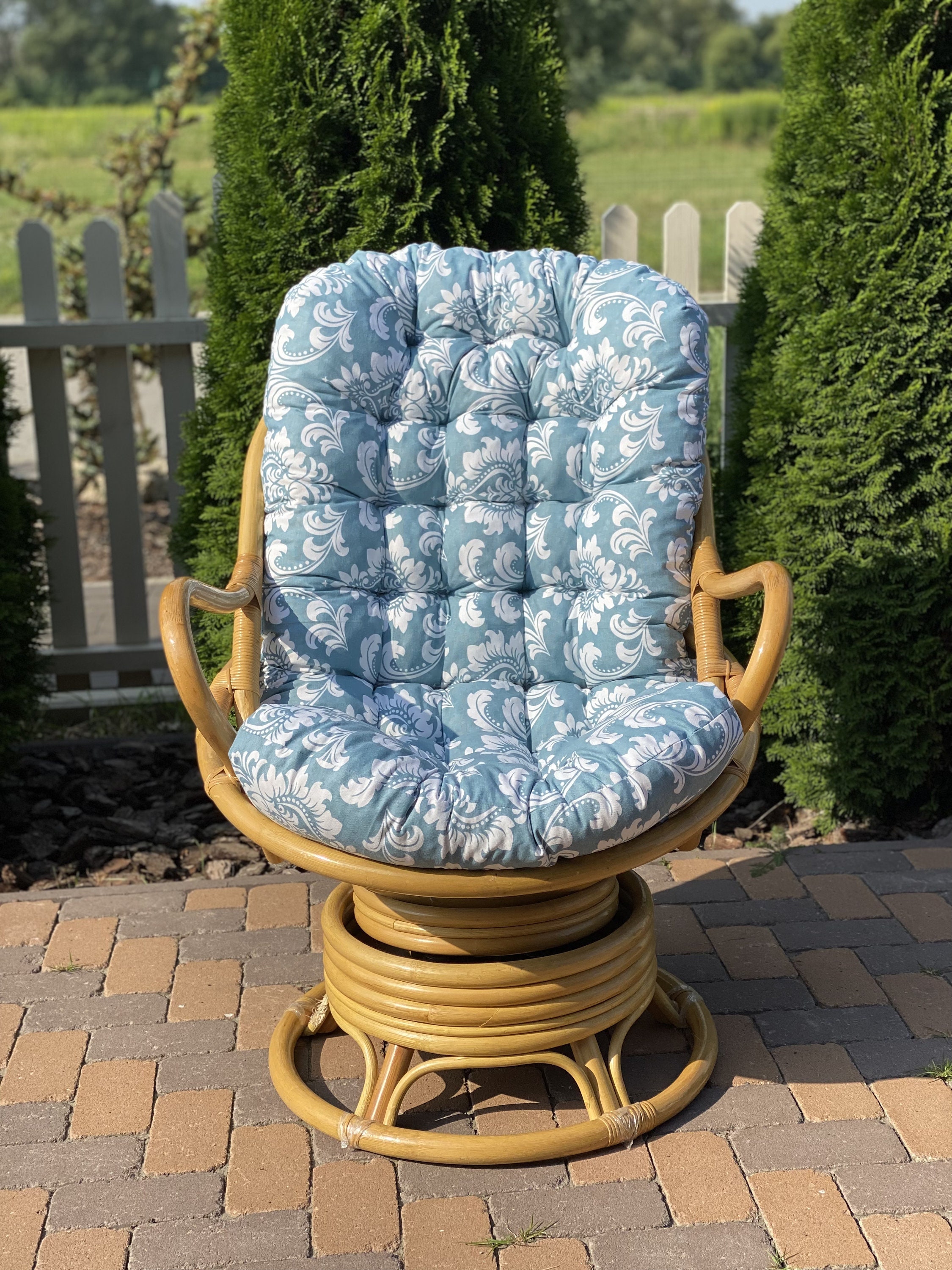 Handmade Rattan Chair Cushion for Rocking Chair Pad With Ties Etsy