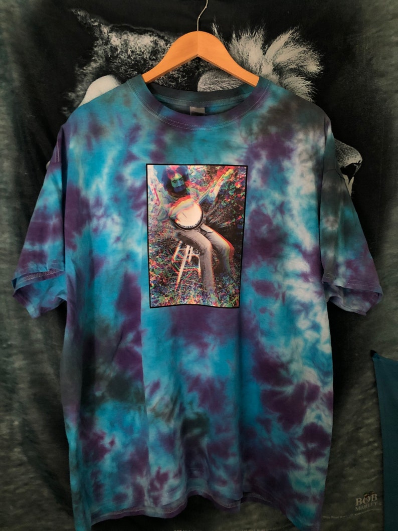 Banjo Pickin Jerry Garcia Tie Dye TShirt Etsy