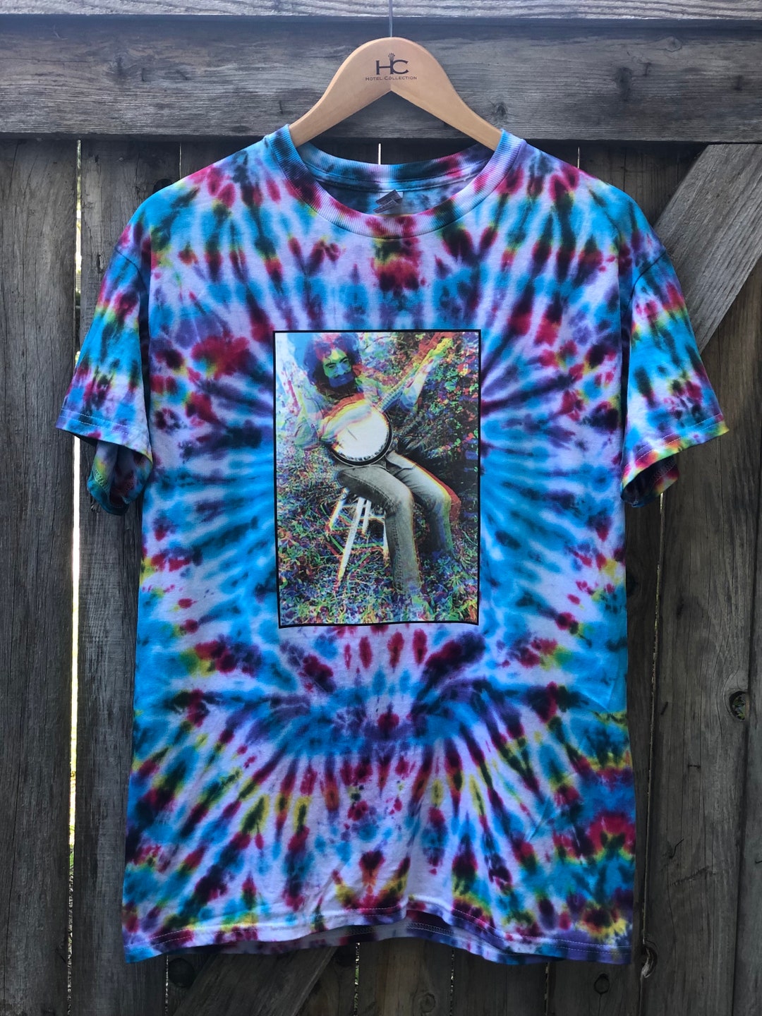 Handmade Banjo Pickin Jerry Garcia Tie Dye T-shirt - Etsy