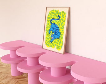 Funky Tiger Print, Eclectic Maximalist Art (Digital Download)