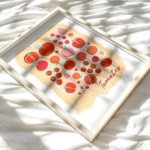 Poster vintage di pomodori: decorazione da giardino in stile cottagecore per la cucina (download digitale) immagine 3