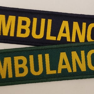 Emblema de ambulância tecido 11,5 x 2,7 cm