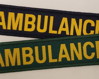 Geweven badgeembleem ambulance 11,5 x 2,7 cm