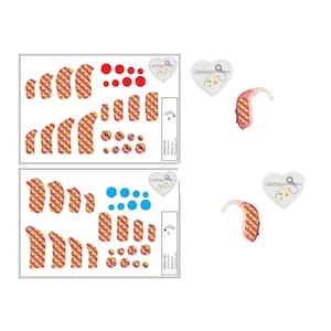 HEARING AID sets for L and R side (some hearing aid skins in 1 label)
