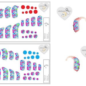 Hearing Aid skin set for R and L side (some hearing aid skins in 1 label)