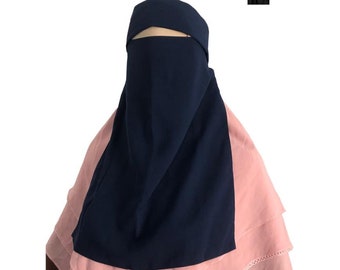 One layer flap  niqab - navy blue