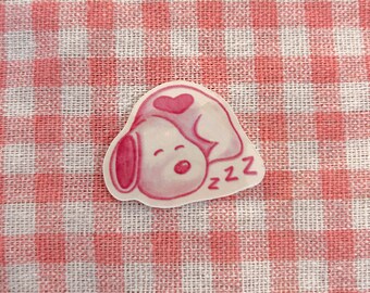 Snoozing Dog | Holographic Vinyl Sticker