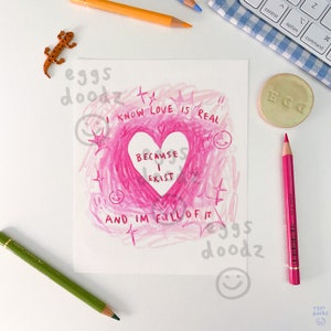 Love Is Real | Doodle Print