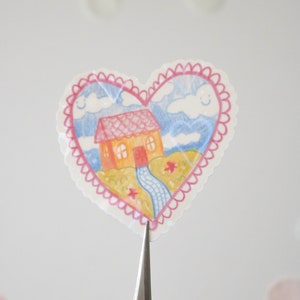 Cottage Heart Sticker | Holographic Hearts