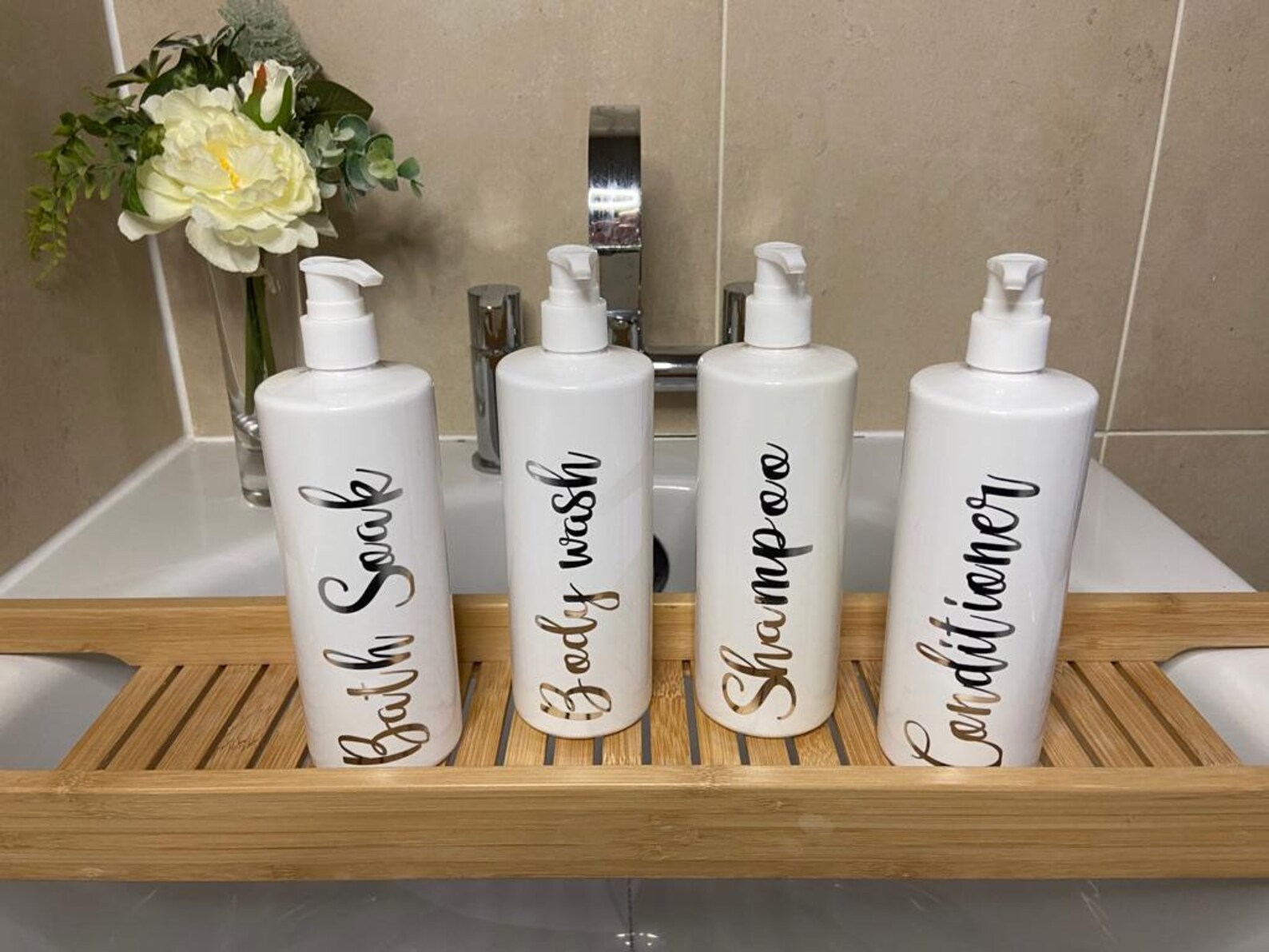 Mrs Hinch Inspired Personalised Bathroom Bottles x 4 Etsy