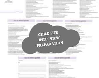 Child Life Interview Preparation | Sample Interview Questions | Child Life Practicum, Internship, Job | 9 pages | Digital Download
