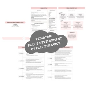 Guía de estudio de teoría del juego pediátrico y desarrollo de la conducta de juego / 5 páginas / Descarga digital