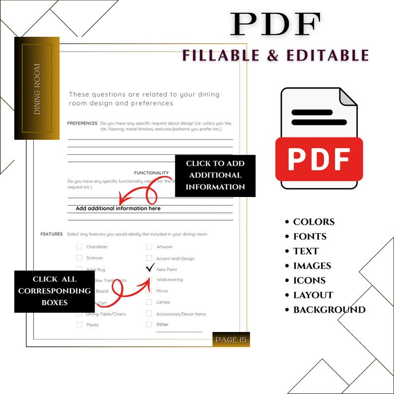 Interior Design Consultation Questionnaire Template - Etsy