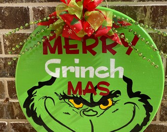 Grinch Door Hanger - Etsy