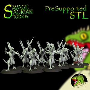 Lizardmen Varleni Skirmishers | Savage Saurian Studios | Lizardman | 28mm/32mm | Proxy | 3D printed | Resin