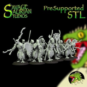 Echsenmenschen Khemaleon Königliche Garde - Savage Saurian Studios | Echsenmensch | Vollmacht | 28mm/32mm | Resin 3D gedruckt
