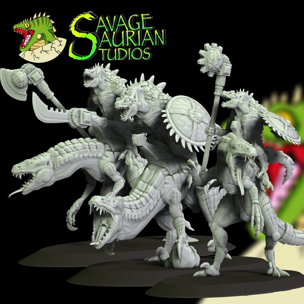Monaraptor Riders - Savage Saurian Studios / Escala 28mm/32mm / Imperio / Caballería / Hombres Lagarto / Resina 8K / Impreso en 3D