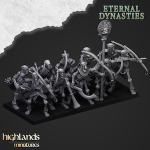 Ancient Skeletal Bowmen - Highlands Miniatures | Ancient Dynasties | 28mm/32mm | Tomb Kings | Proxy