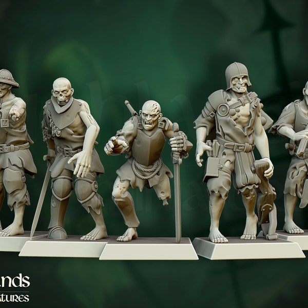 Highland Miniatures - Zombie Warrior | Zombie Horde | 28mm/32mm | Miniature | Proxy | DnD | Fantasy | RPG