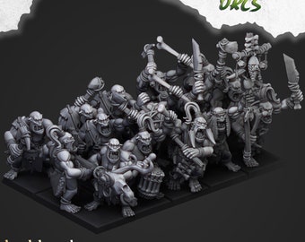 Highlands Miniatures - Cave Orc Warriors| Moredhun's Orcs | 28mm/32mm scale | 12K Resin