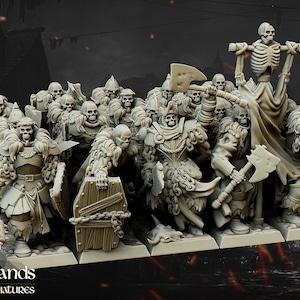Highlands Miniatures - Blackwatch Undead | Undead Warriors | Skeleton Horde | 28mm/32mm | Tabletop | DnD | Miniature