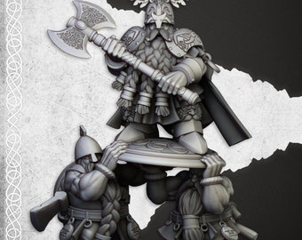 Highlands Miniatures - King Ulric | Sons of Ymir | 28mm/32mm | Miniature | Dwarf King | Tabletop | 3D Printed