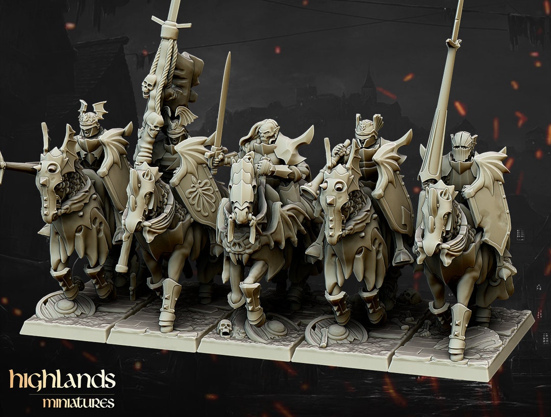 Highlands Miniatures - Blood Knights Cavalry | 28/32mm | Vampire