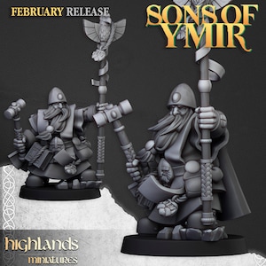 Dwarf Runepriest | Highlands Miniatures | Sons of Ymir | 28mm/32mm | Proxy