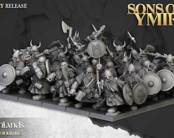 Highlands Miniatures - Dwarf Warriors | 28/32mm | Tabletop | Proxy | DnD | Miniature