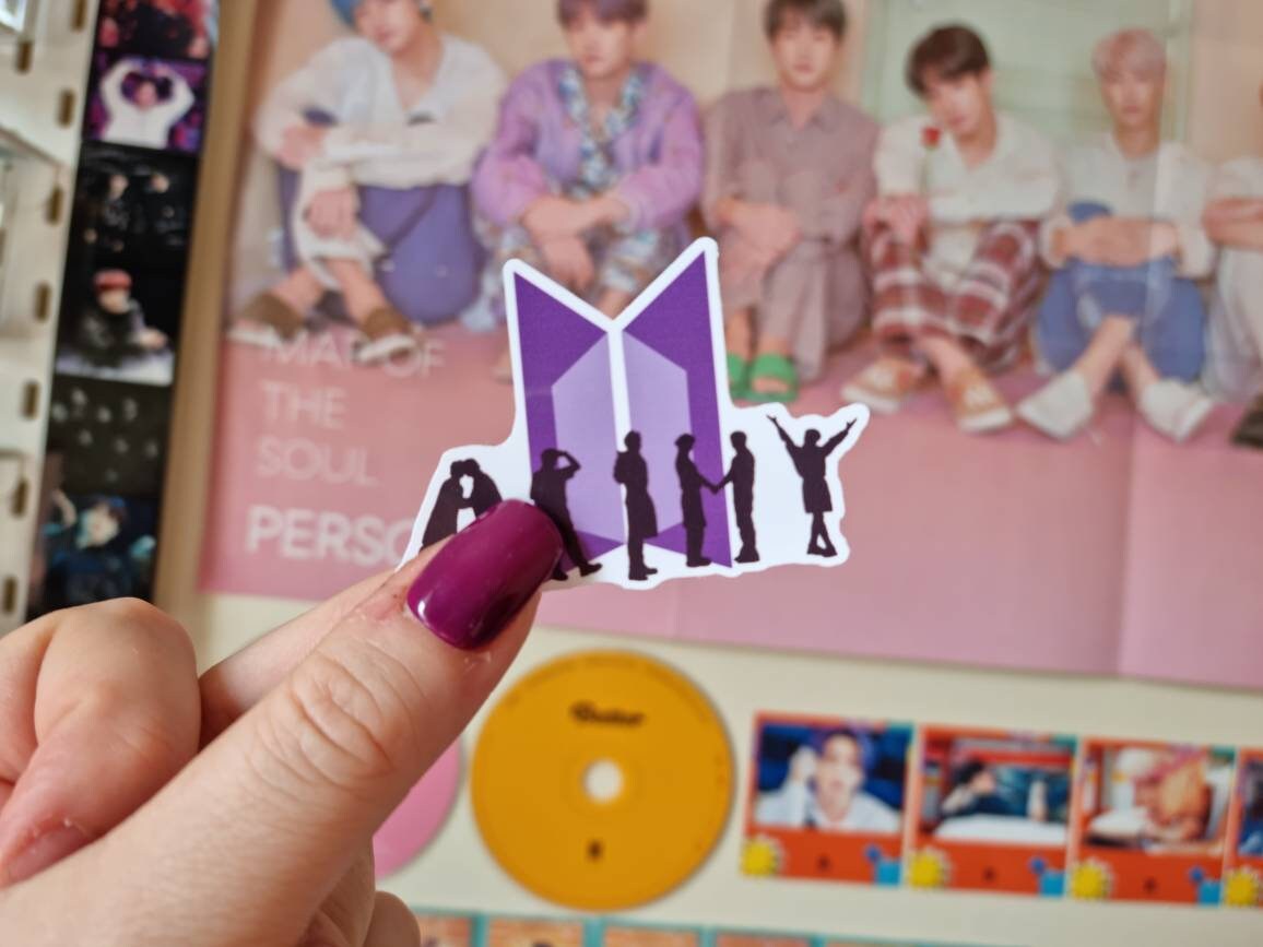bts butter mv army silhouette sticker etsy