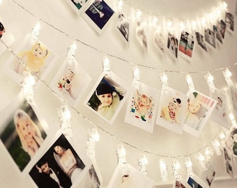 DIY Photo Clip LED Light Peg Fairy String Lights Wedding, Picture Hanging